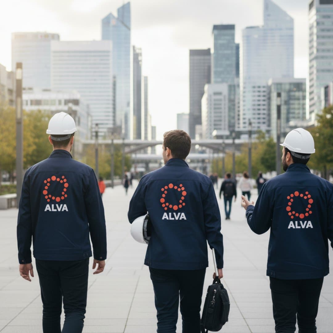 Equipo de Alva en obra